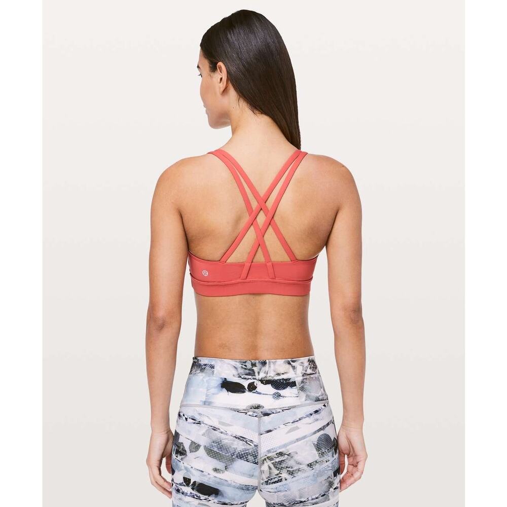 Lululemon Energy Bra Size 4 in Poppy Coral Crisscross Strappy - Picture 3 of 8
